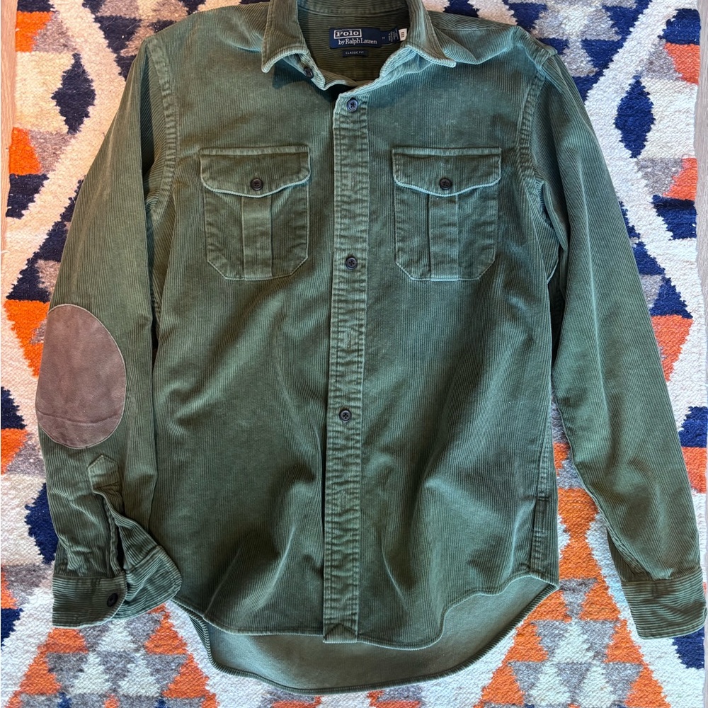 Polo Ralph Lauren Green Corduroy Button Down Shirt